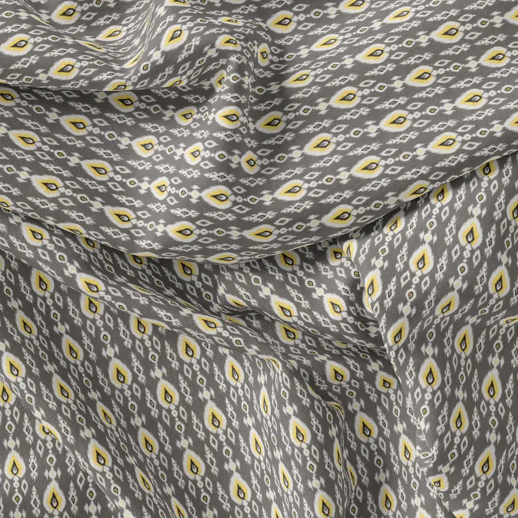 Retro Drop Effects Seamless Digital Printed Fabric - Upada Silk - Image 3