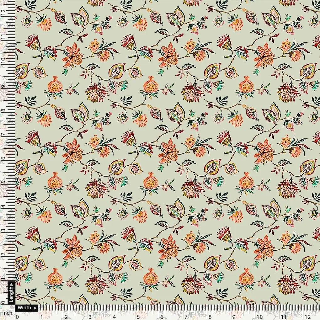 Retro Vintage Painted Art Digital Printed Fabric - Image 4