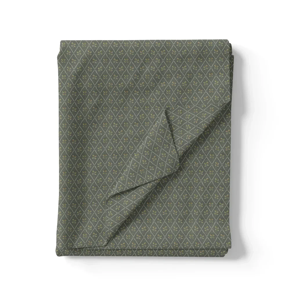 Rhombus Inside Entire Leaf Digital Printed Fabric - Image 3