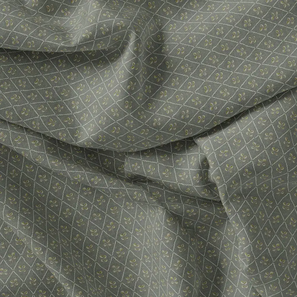 Rhombus Inside Entire Leaf Digital Printed Fabric - Image 4