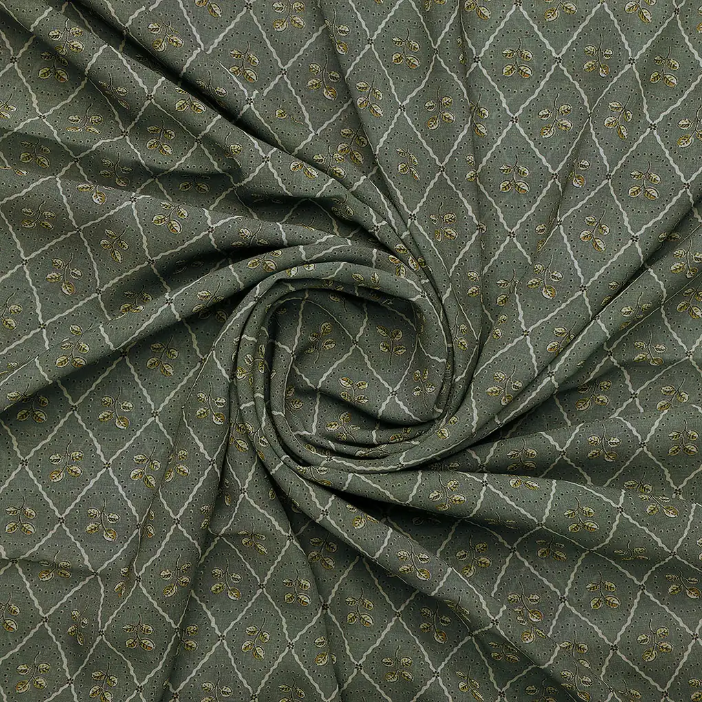 Rhombus Inside Entire Leaf Digital Printed Fabric - Weightless - Image 2