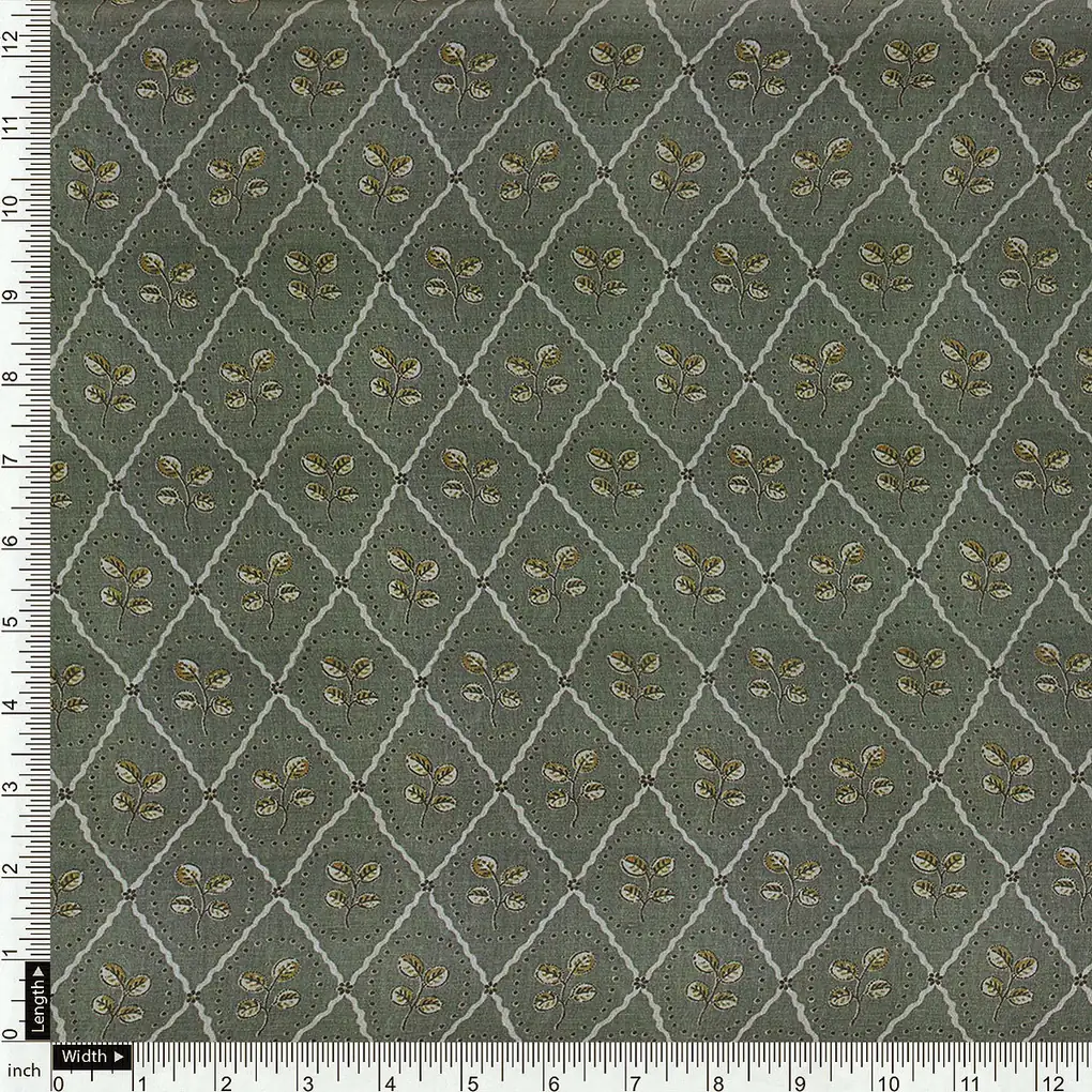 Rhombus Inside Entire Leaf Digital Printed Fabric - Weightless - Image 4