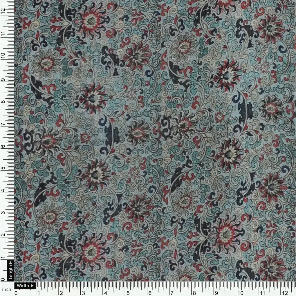 Rich Decorative Flower Digital Printed Fabric - Image 4