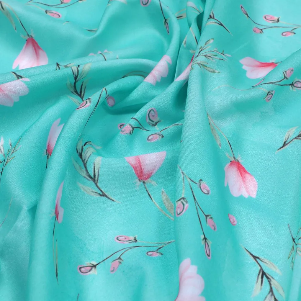 Romantic And Feminine Digital Printed Fabric - Muslin - Image 3