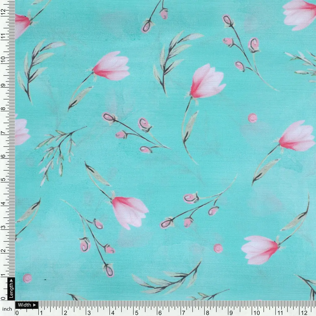Romantic And Feminine Digital Printed Fabric - Muslin - Image 4