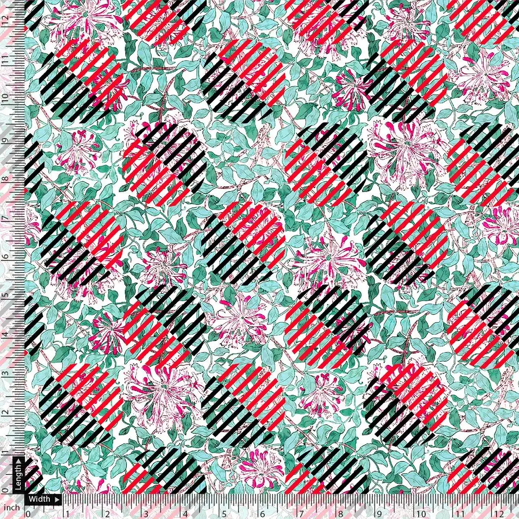 Romantic Valley Of Pink Flower Digital Printed Fabric - Pure Muslin - Image 4