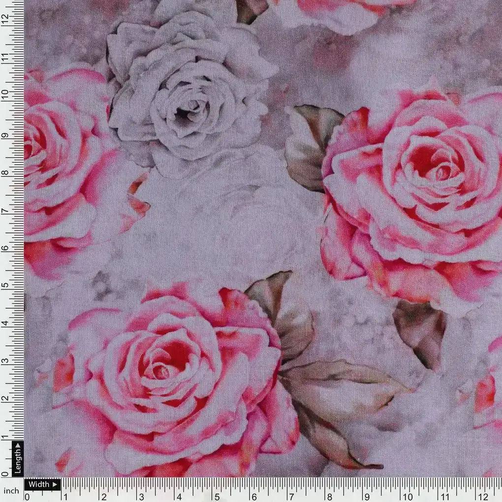 Rosegold Flower Digital Printed Fabric - Image 4