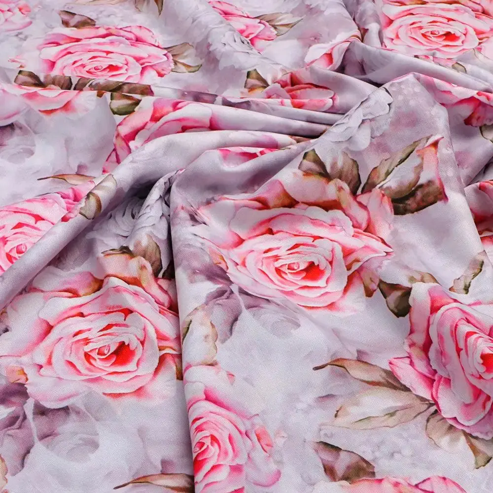 Rosegold Flower Digital Printed Fabric - Image 3