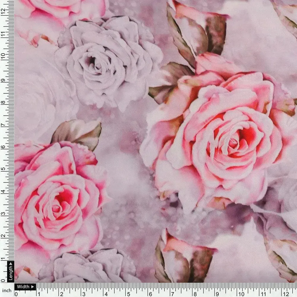 Rosegold Flower Digital Printed Fabric - Image 4
