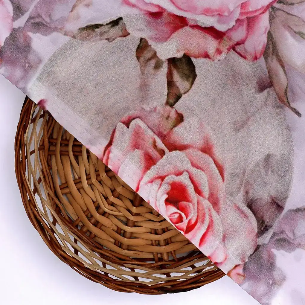 Rosegold Flower Digital Printed Fabric - Image 2