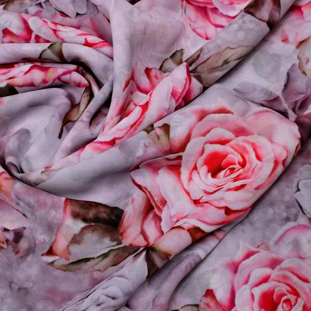 Rosegold Flower Digital Printed Fabric - Image 3