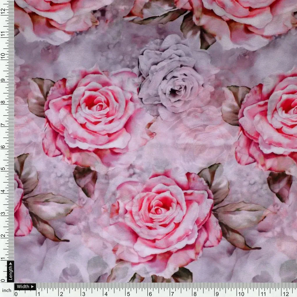 Rosegold Flower Digital Printed Fabric - Image 4