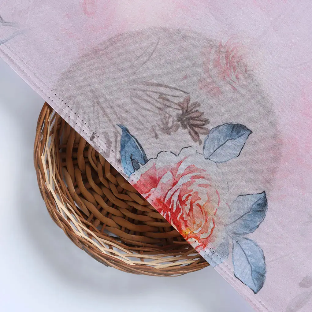 Roses Floating on Pink Base Digital Printed Fabric - Image 3