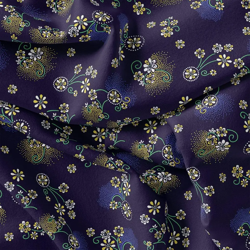 Royal Orchid Ditsy Digital Printed Fabric - Image 3