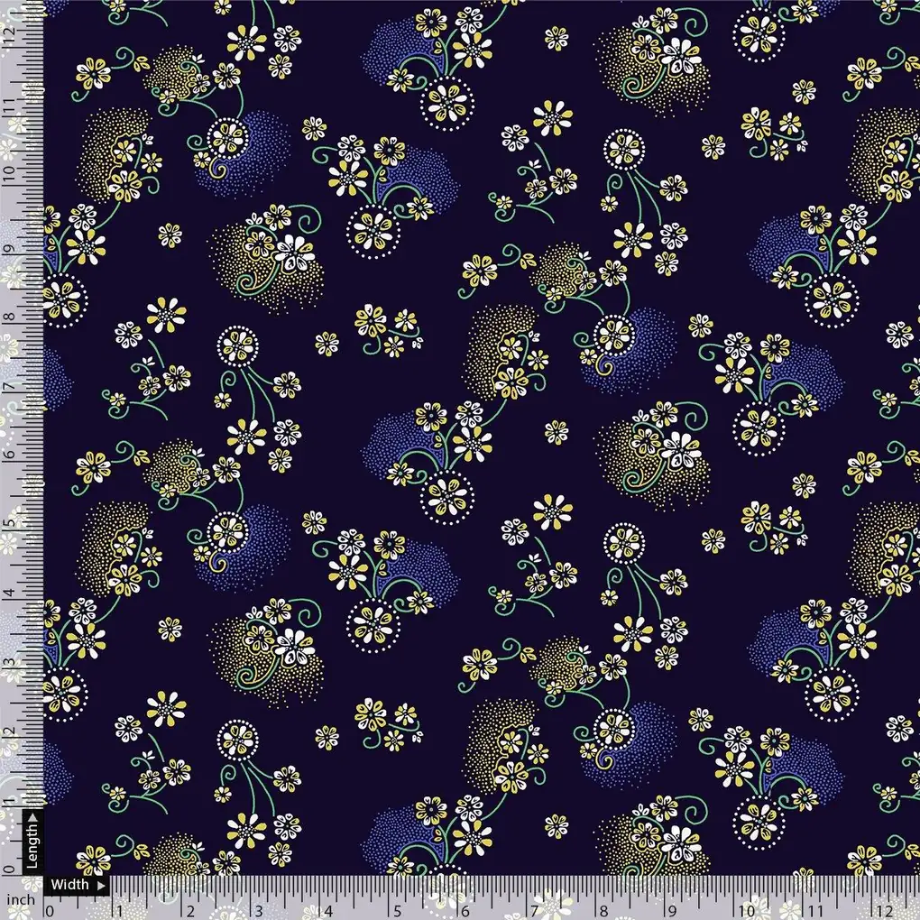 Royal Orchid Ditsy Digital Printed Fabric - Image 4