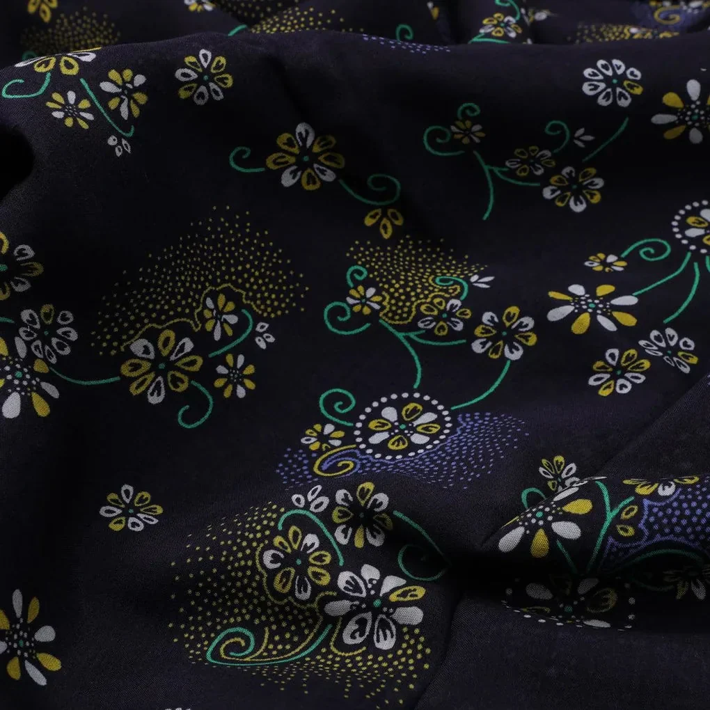 Royal Orchid Ditsy Digital Printed Fabric - Pure Muslin - Image 3