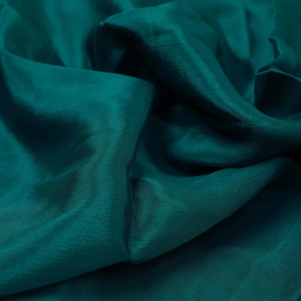 Sea Green Colour Pure Chinon Plain Dyed Fabric - Image 3