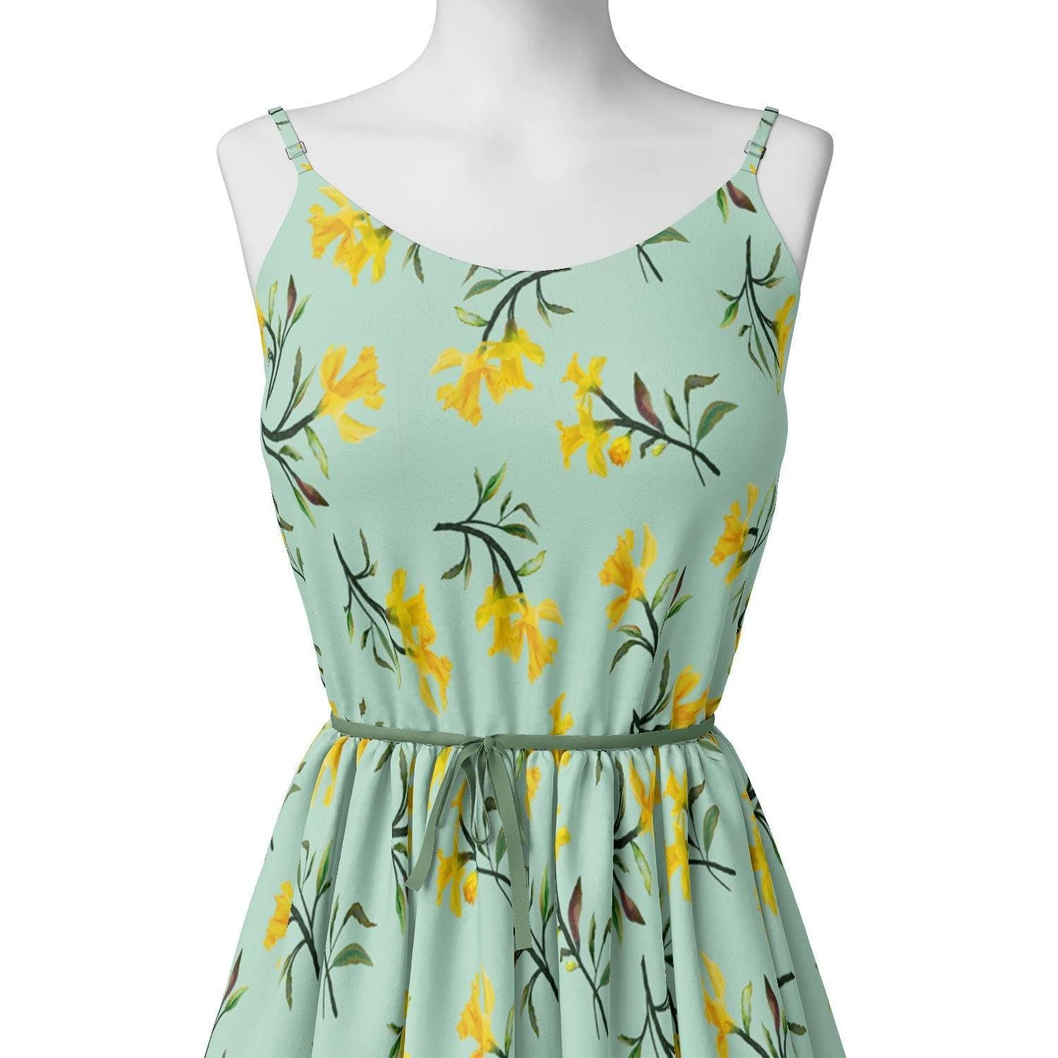 Seamles Yellow Floral Digital Printed Fabric - Image 2