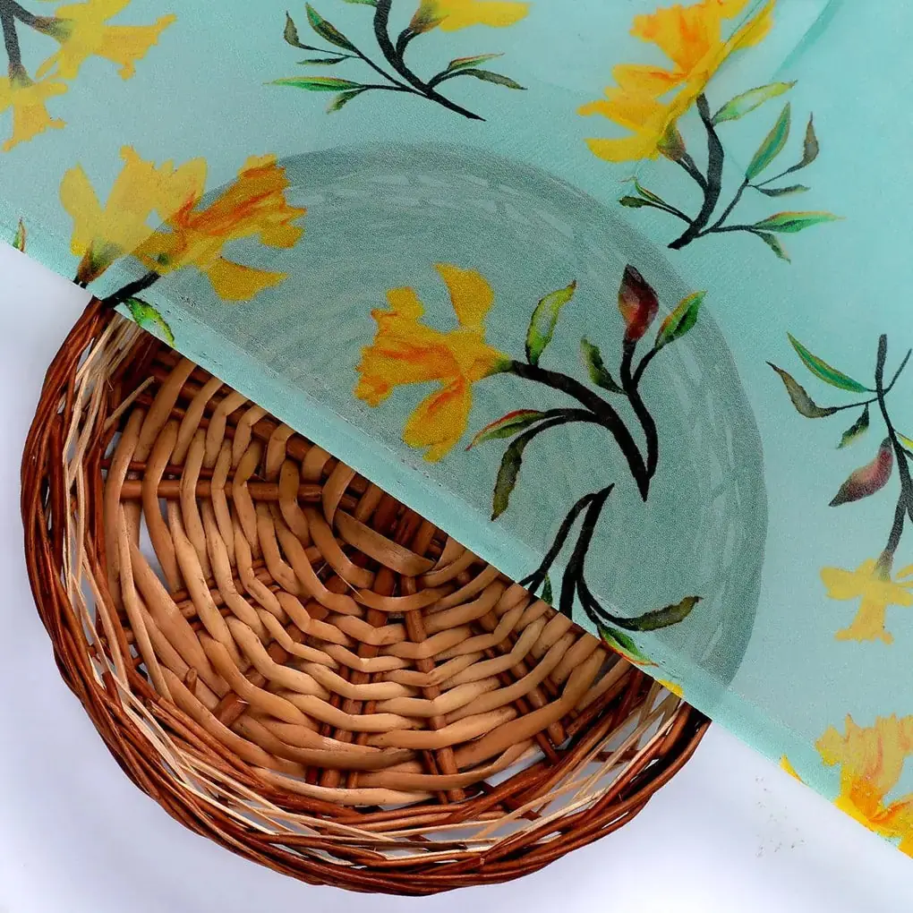 Seamles Yellow Floral Digital Printed Fabric - Image 2