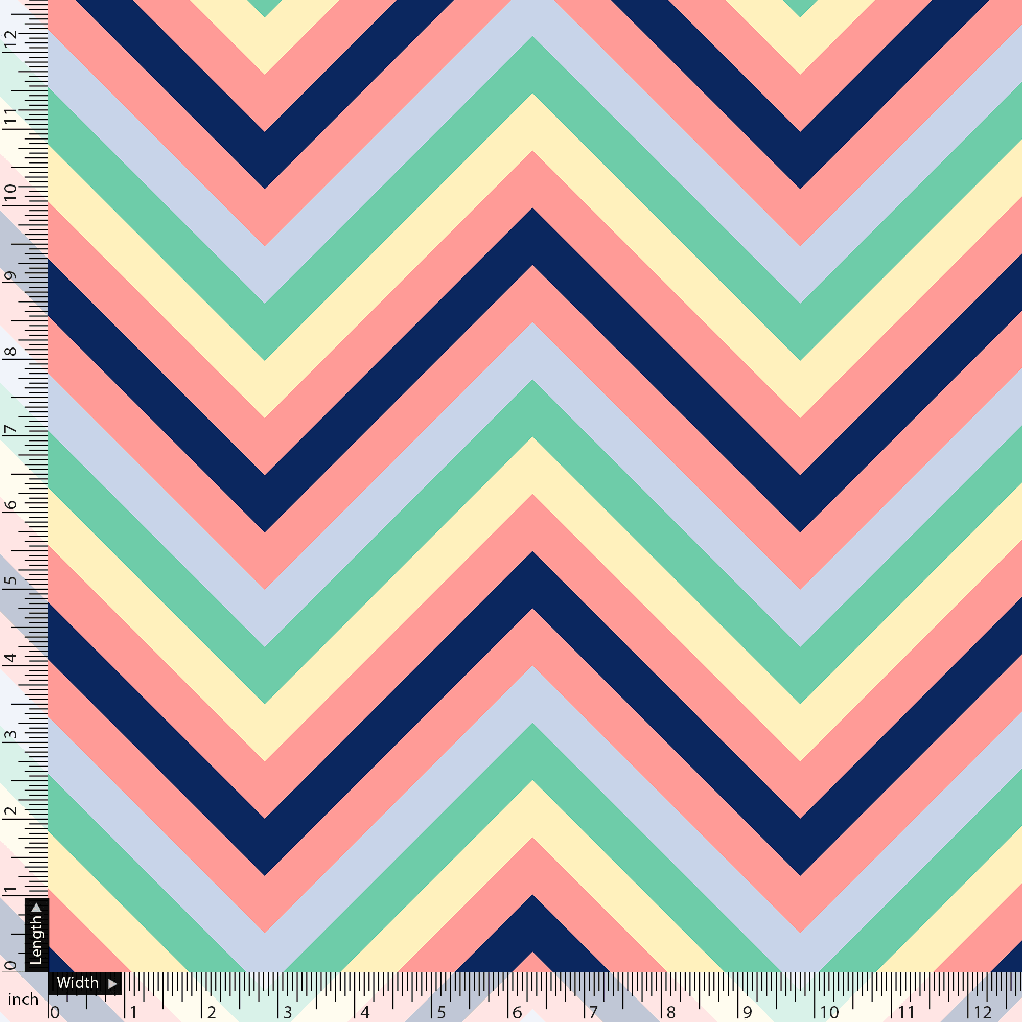 Seamless Colourful Zigzag Digital Printed Fabric - Image 5