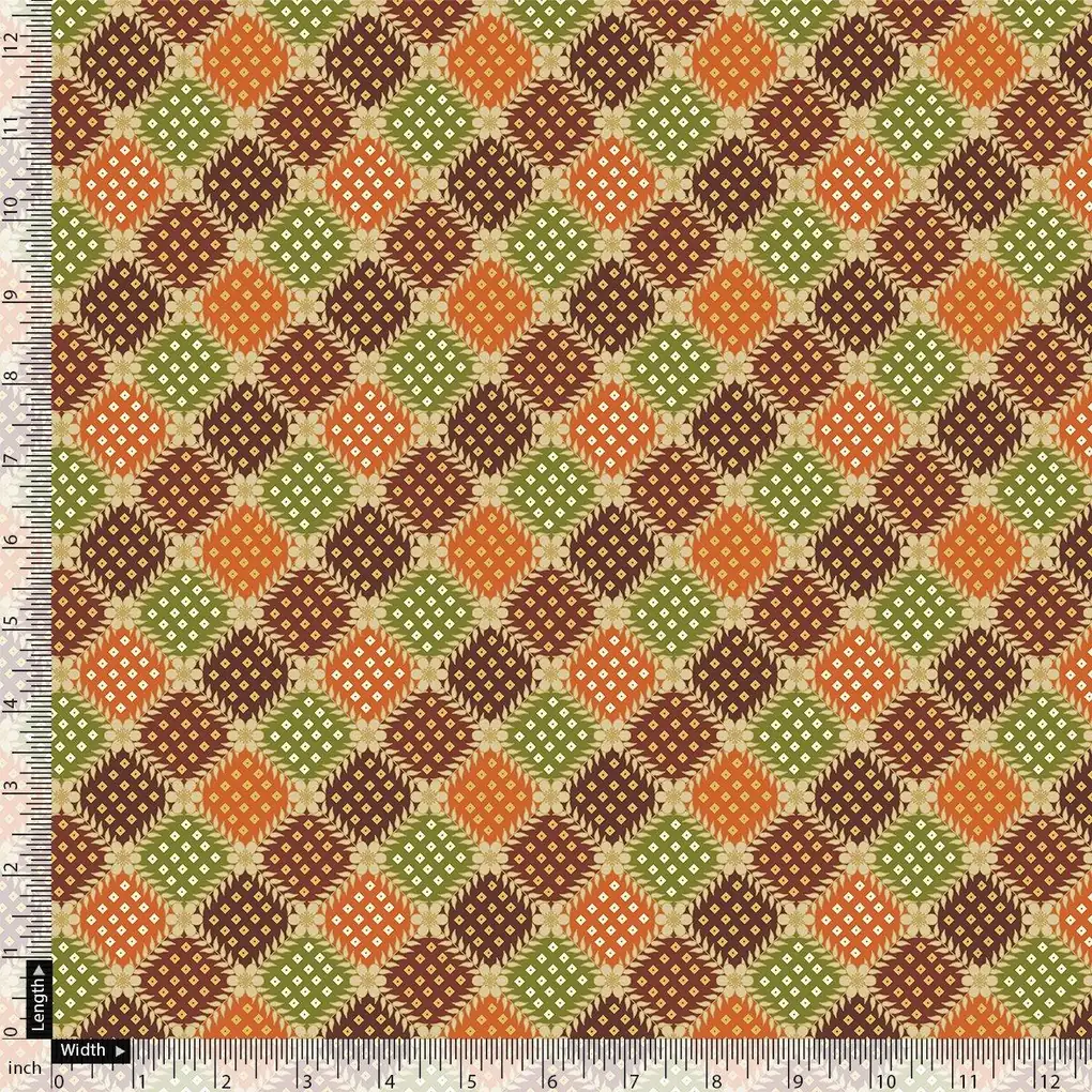 Seamless Honeycomb Repeat Pattern Digital Printed Fabric - Image 4