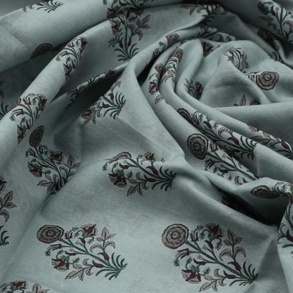 Seamless Indian Mughal Motif Flower Digital Printed Fabric - Pure Cotton - Image 3