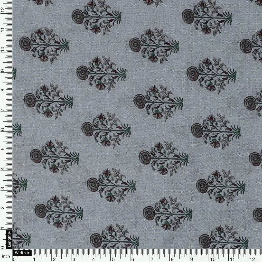 Seamless Indian Mughal Motif Flower Digital Printed Fabric - Pure Cotton - Image 4
