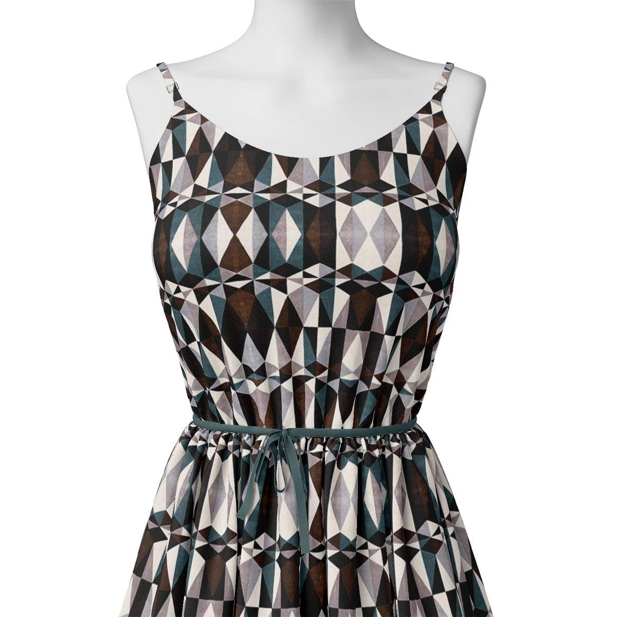 Seamless Lattice Multicolour Repeat Digital Printed Fabric - Image 2