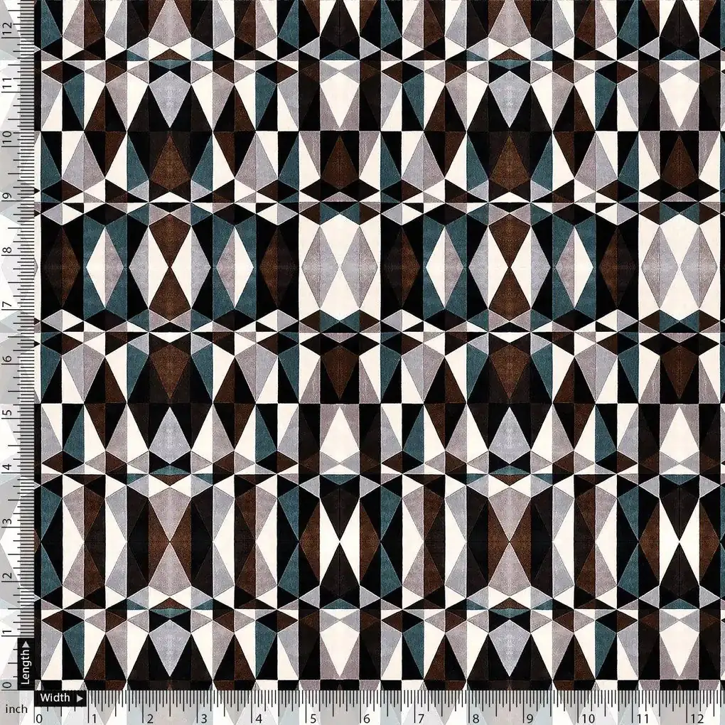 Seamless Lattice Multicolour Repeat Digital Printed Fabric - Image 4