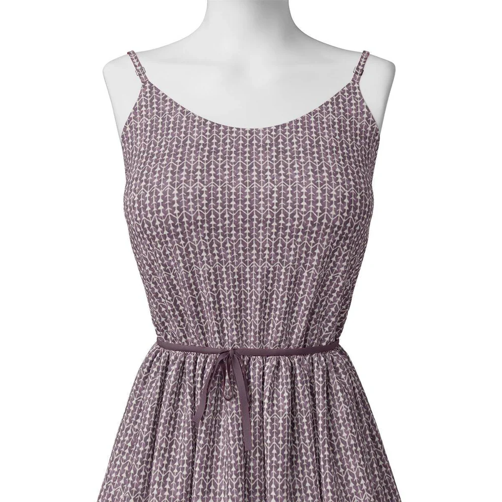 Seamless Link Abstract With Old Lavender Digital Printed Fabric - Pure Georgette - Image 2