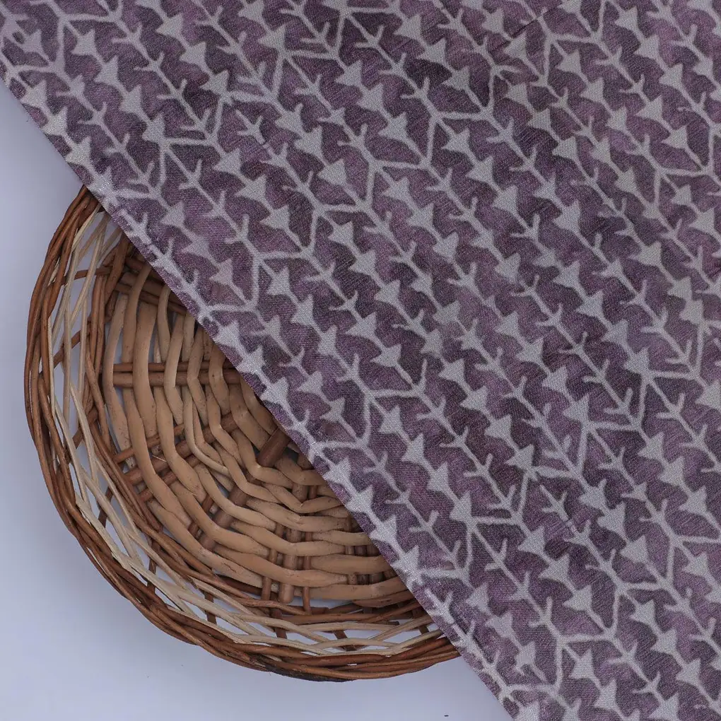 Seamless Link Abstract With Old Lavender Digital Printed Fabric - Pure Muslin - Image 2