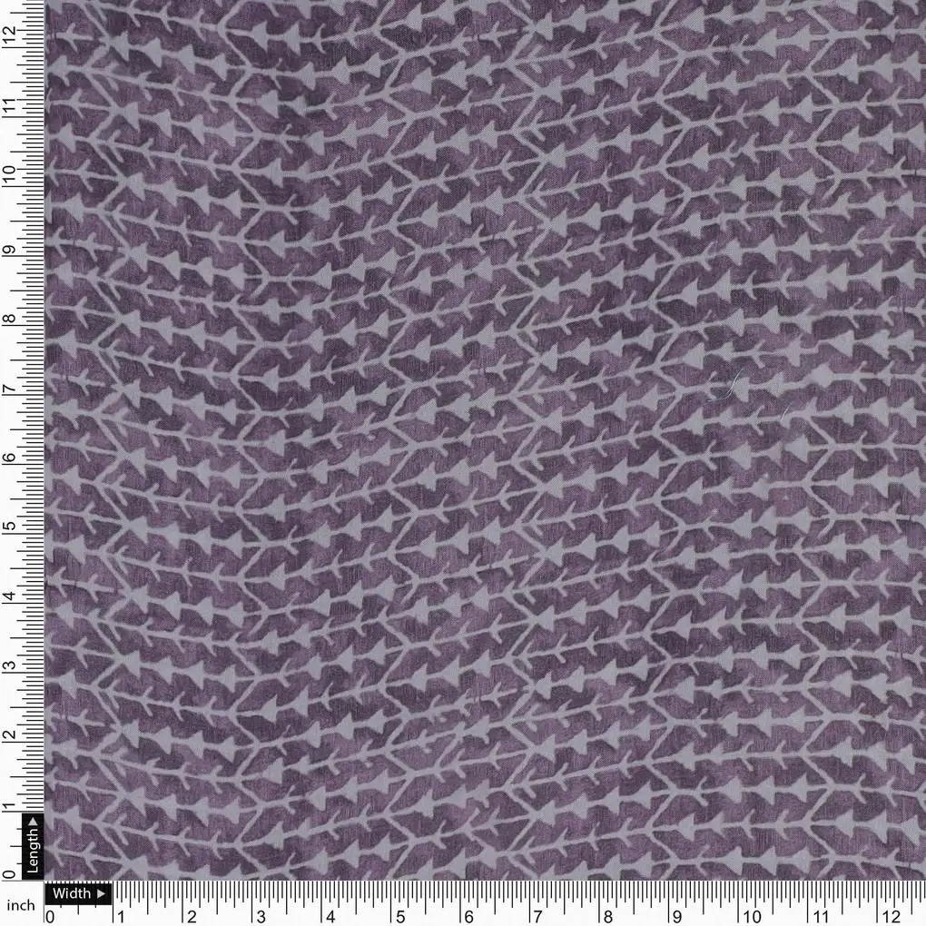 Seamless Link Abstract With Old Lavender Digital Printed Fabric - Pure Muslin - Image 4