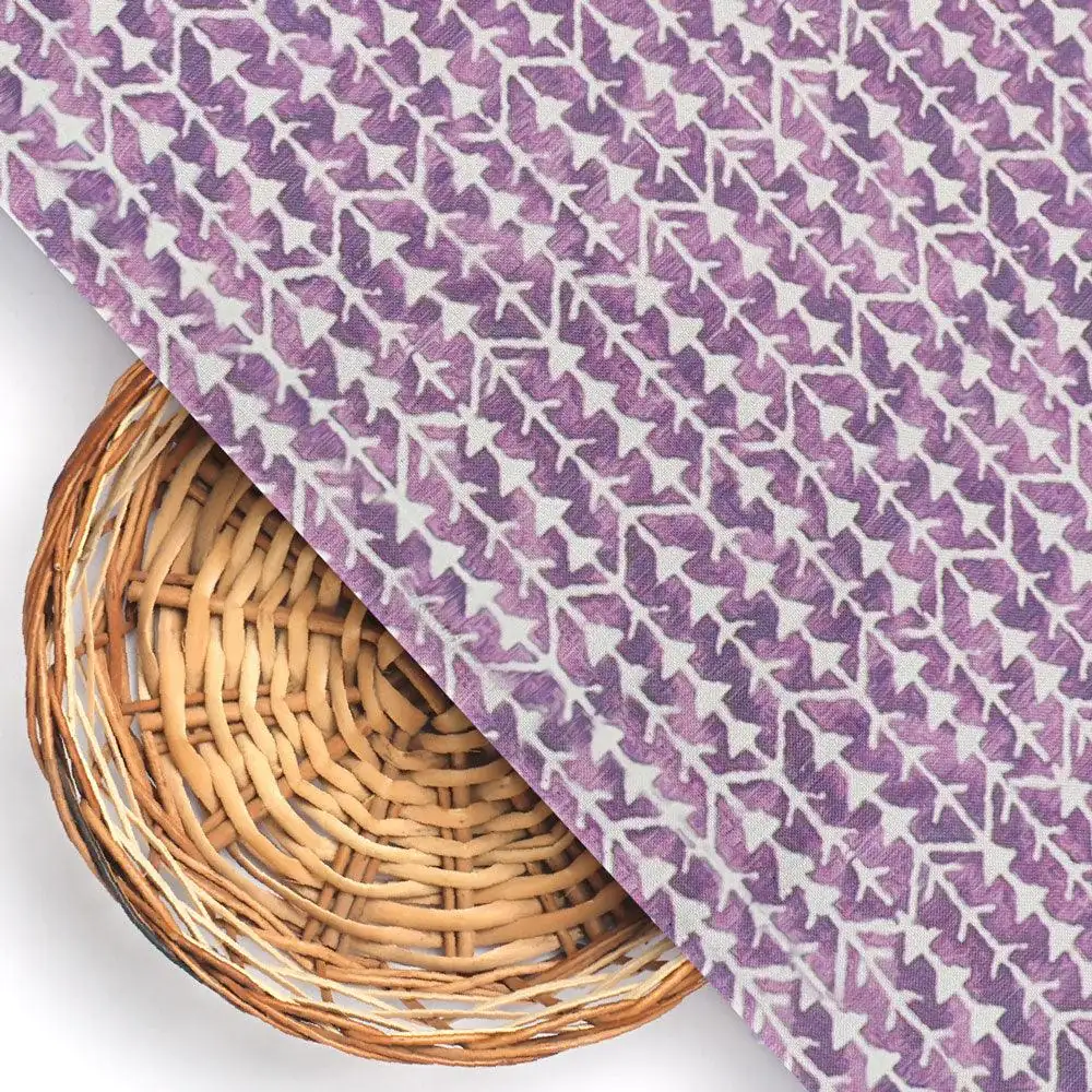 Seamless Link Abstract With Old Lavender Digital Printed Fabric - Rayon - Image 2