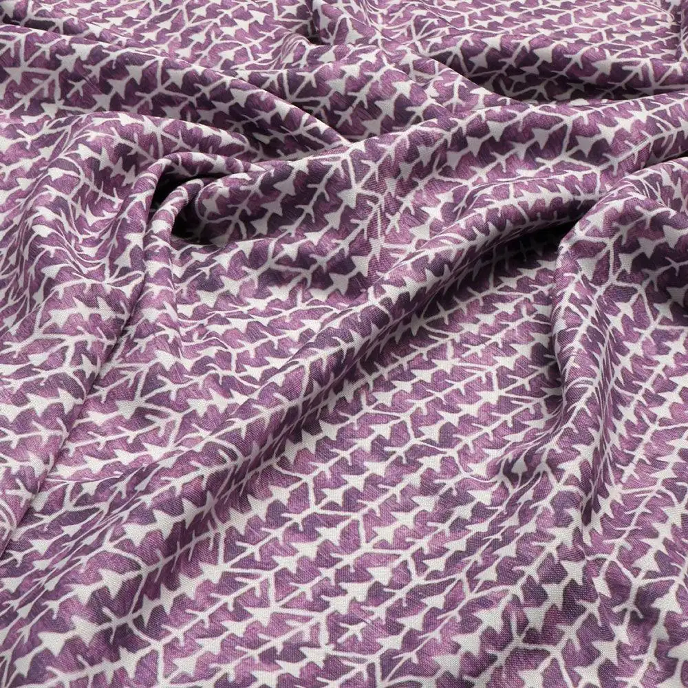 Seamless Link Abstract With Old Lavender Digital Printed Fabric - Rayon - Image 3