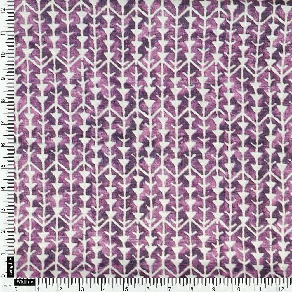 Seamless Link Abstract With Old Lavender Digital Printed Fabric - Rayon - Image 4