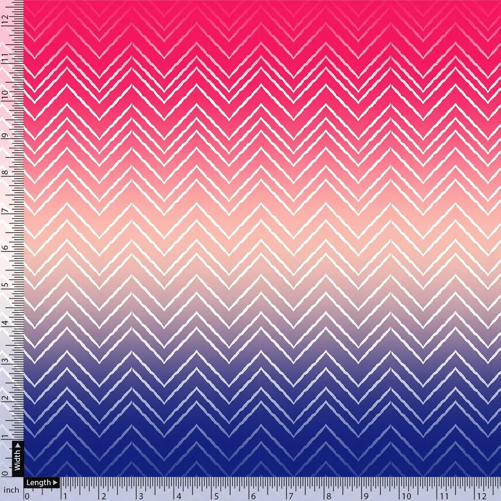 Seamless Multicolour Zigzag Digital Printed Fabric - Image 4