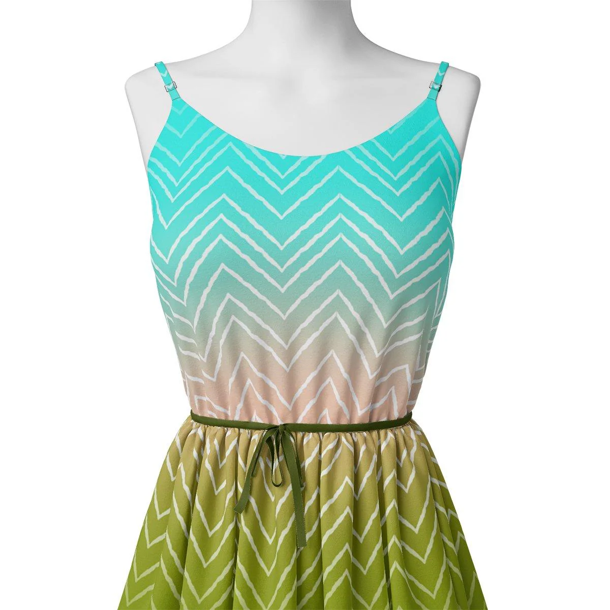 Seamless Multicolours Zigzag Digital Printed Fabric - Image 2
