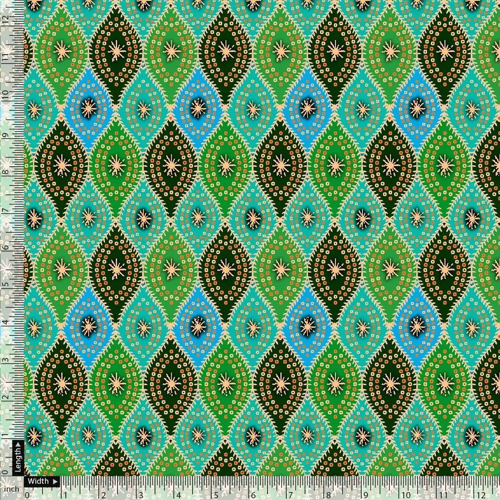 Seamless Ogee Tiny Doted Digital Printed Fabric - Poly Muslin - Image 4
