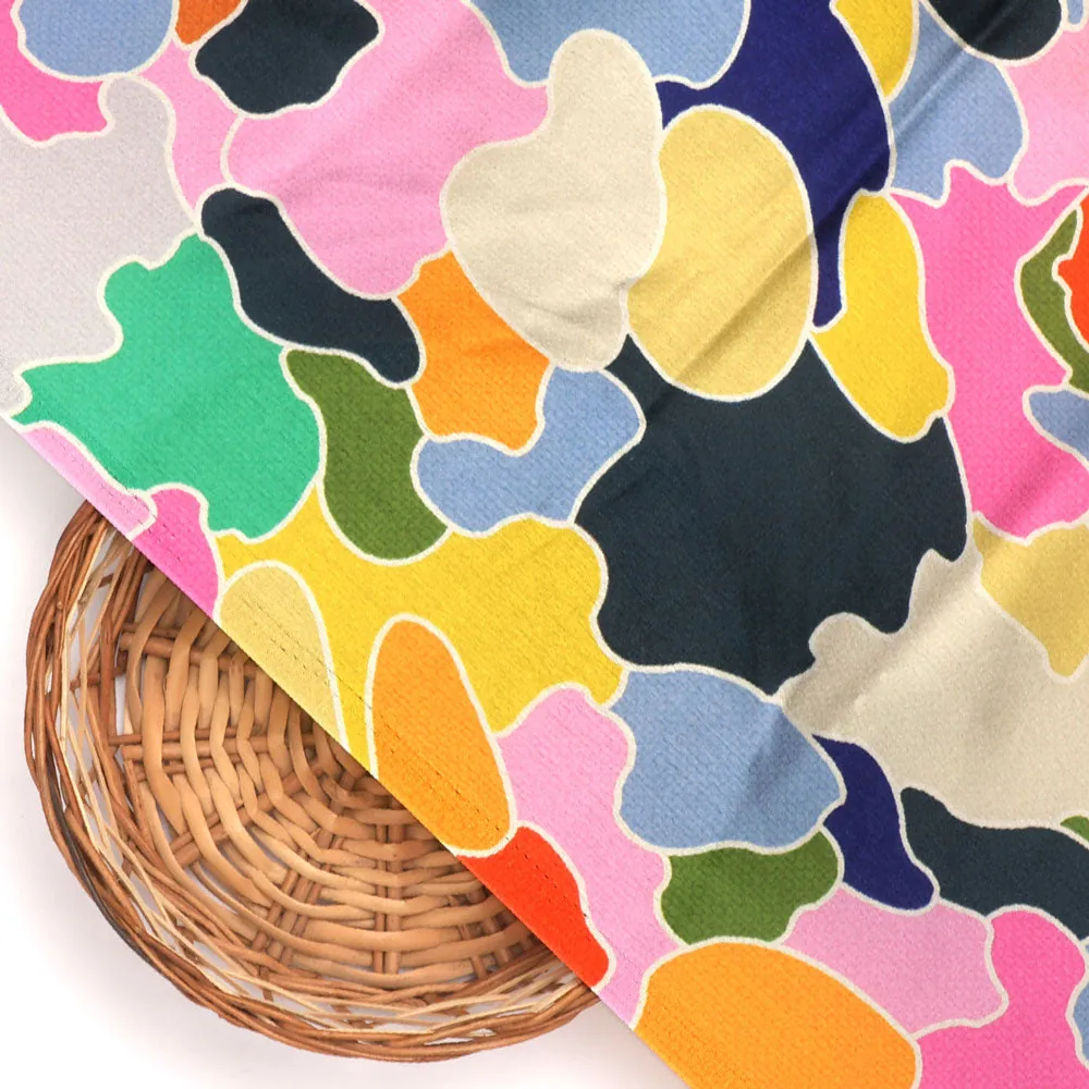 Seamless Rainbow Marble Art Digital Printed Fabric - Japan Satin - Image 2