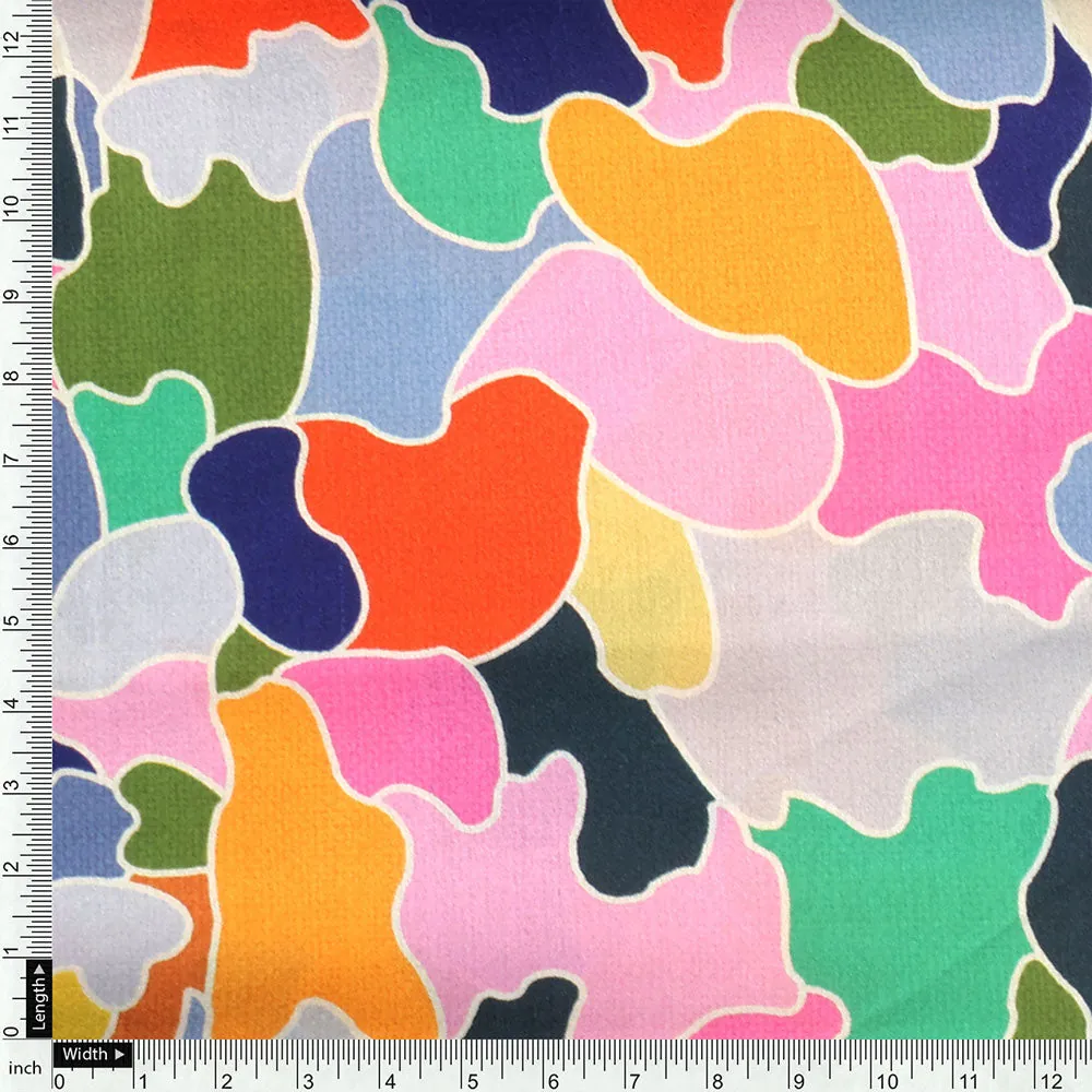 Seamless Rainbow Marble Art Digital Printed Fabric - Japan Satin - Image 3