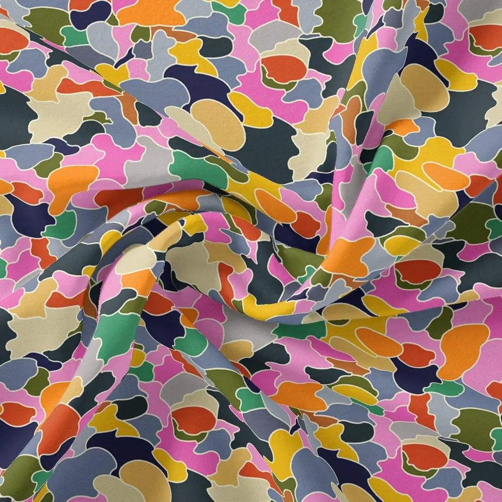 Seamless Rainbow Marble Art Digital Printed Fabric - Kora Silk - Image 4