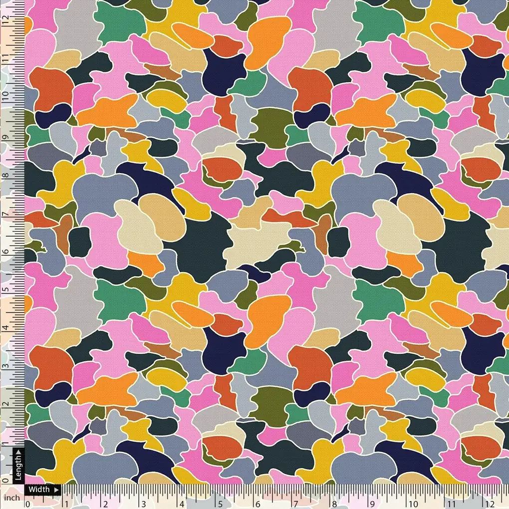 Seamless Rainbow Marble Art Digital Printed Fabric - Kora Silk - Image 5