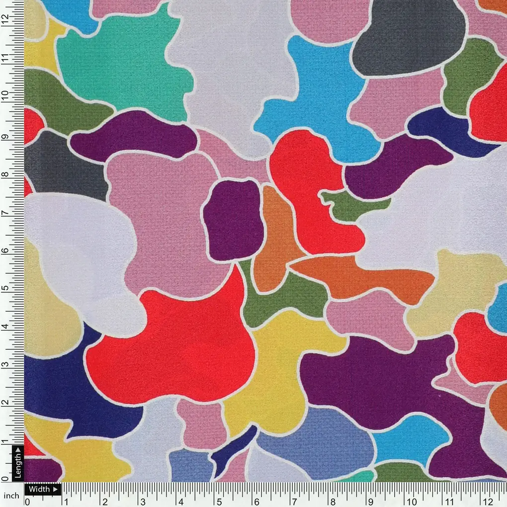 Seamless Rainbow Marble Art Digital Printed Fabric - Silk Crepe - Image 4