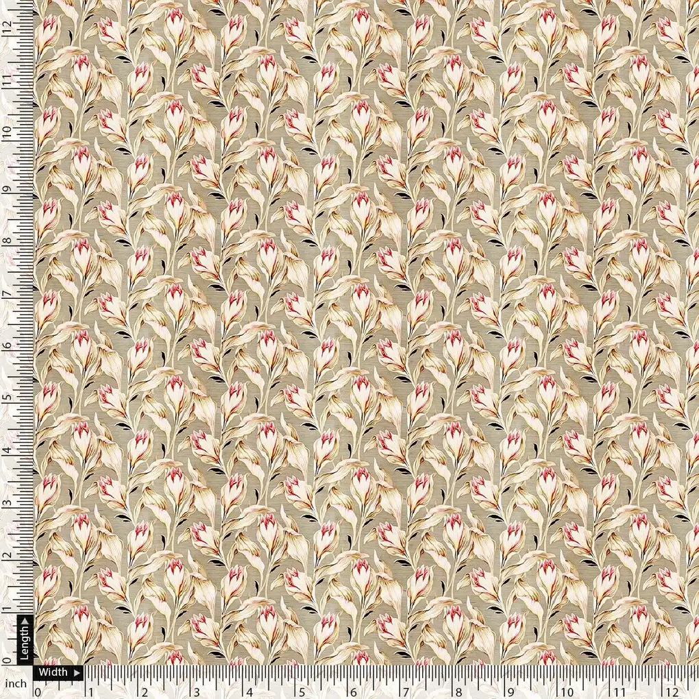 Seamless Roses Blossom Digital Printed Fabric - Poly Muslin - Image 4