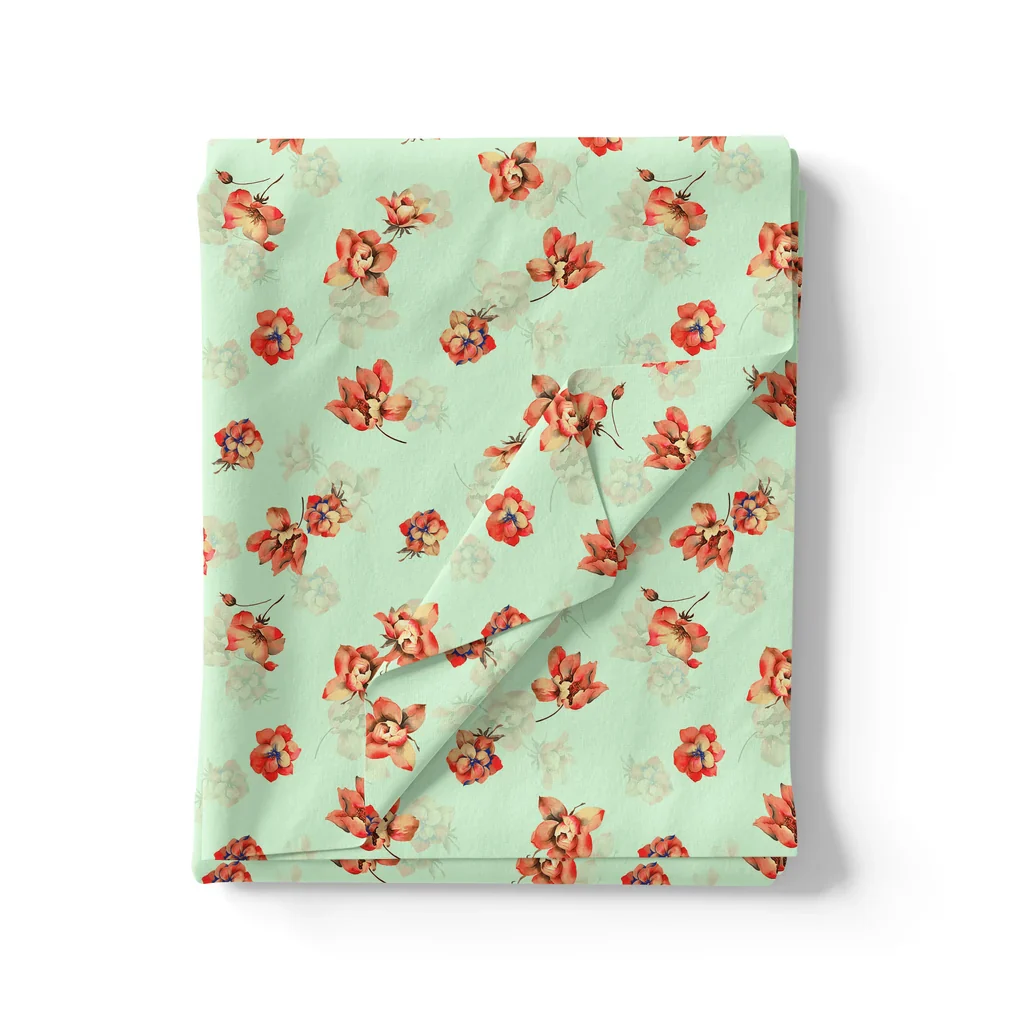 Seamless Watercolour Flower Art Digital Printed Fabric - Image 3