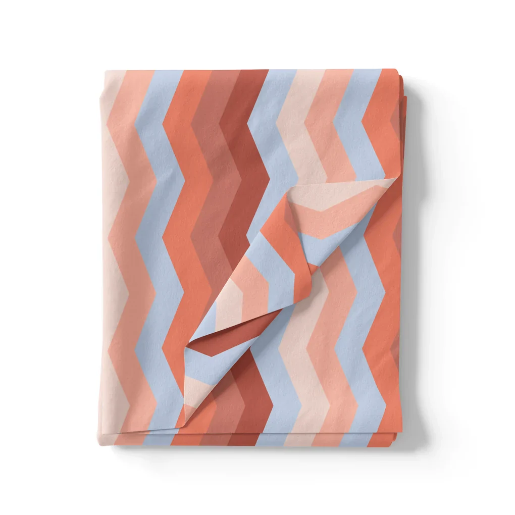 Shiny Seamless Zigzag Multicolour Digital Printed Fabric - Image 3