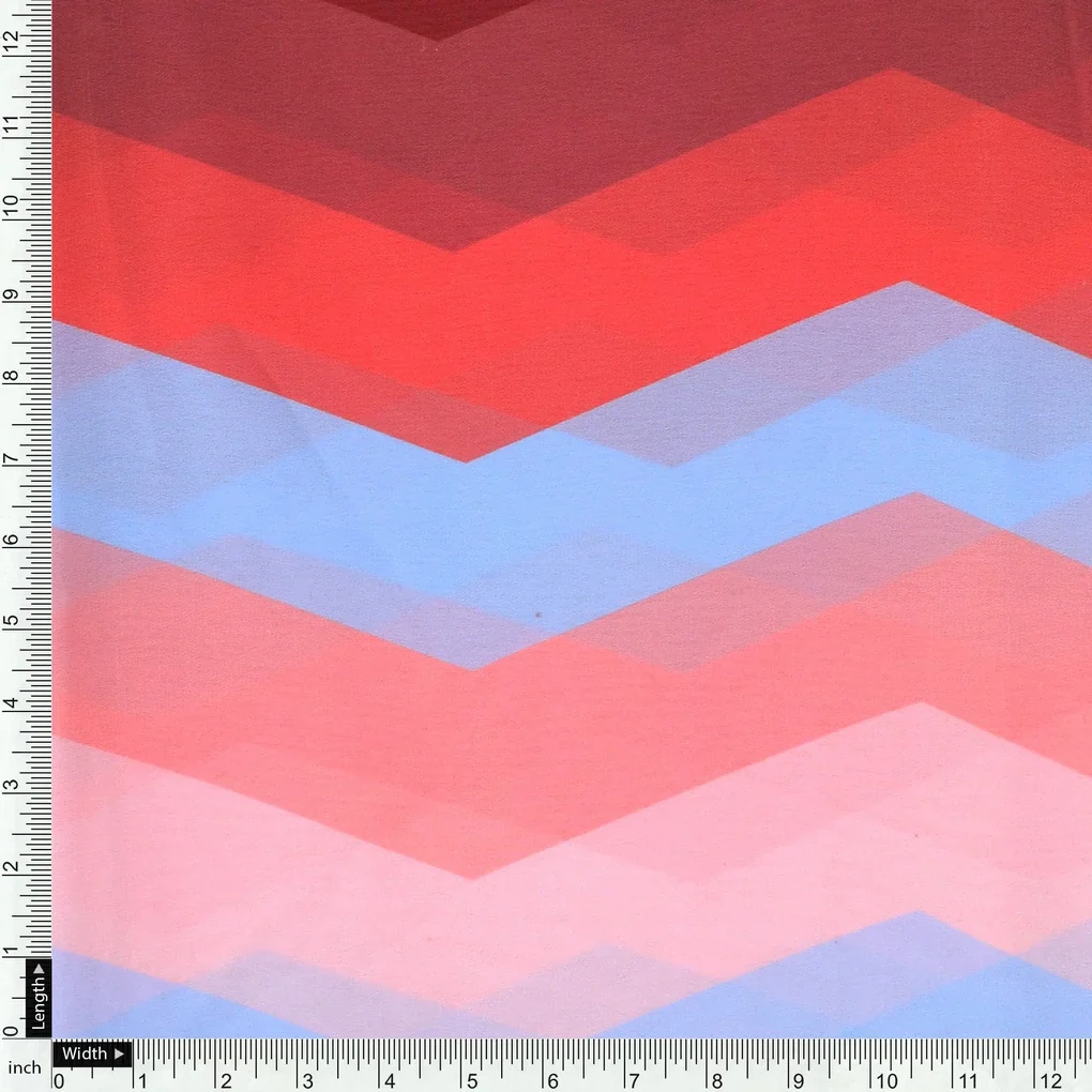 Shiny Seamless Zigzag Multicolour Digital Printed Fabric - Weightless - Image 4