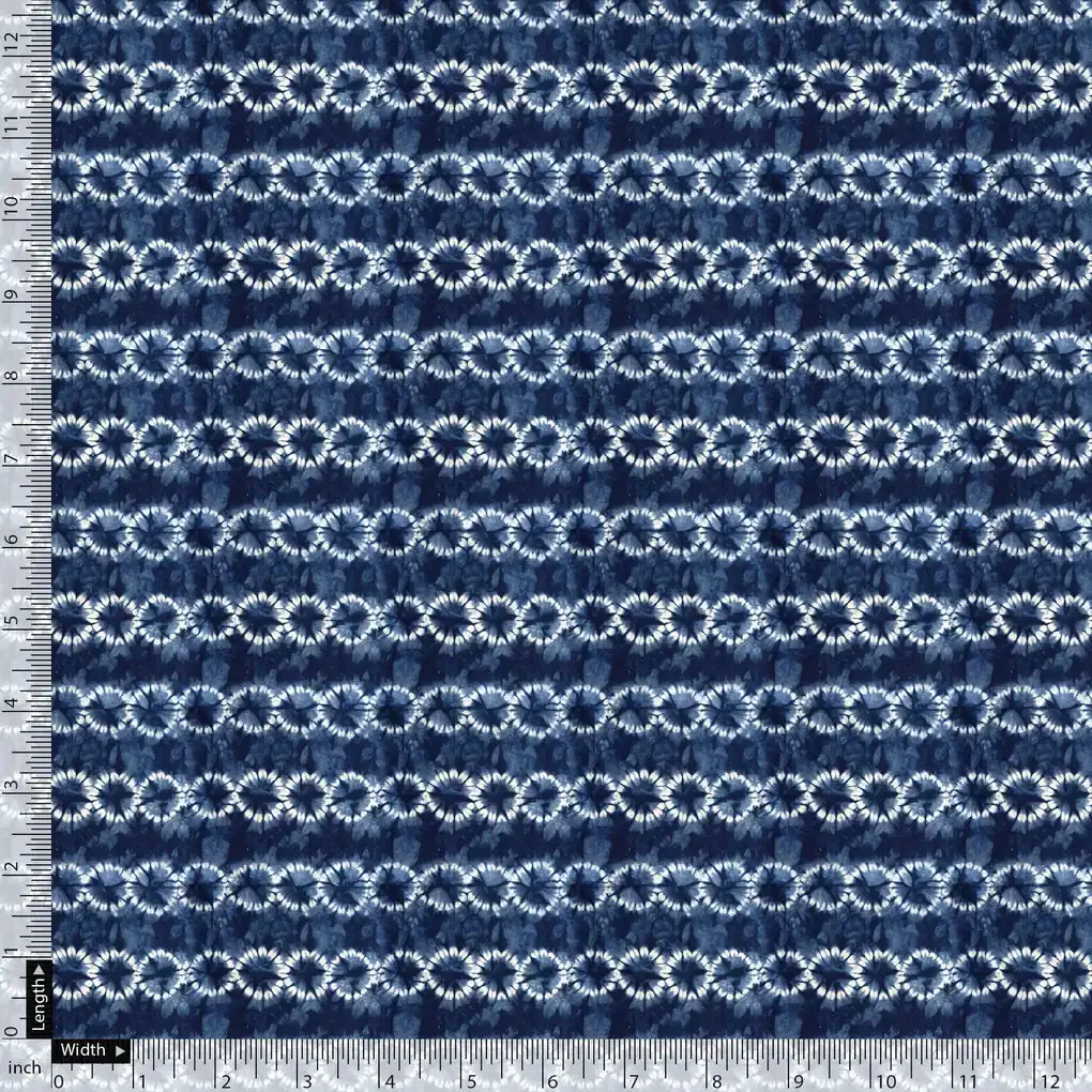 Shiny Watercolour Art With White Circle Digital Printed Fabric - Image 4