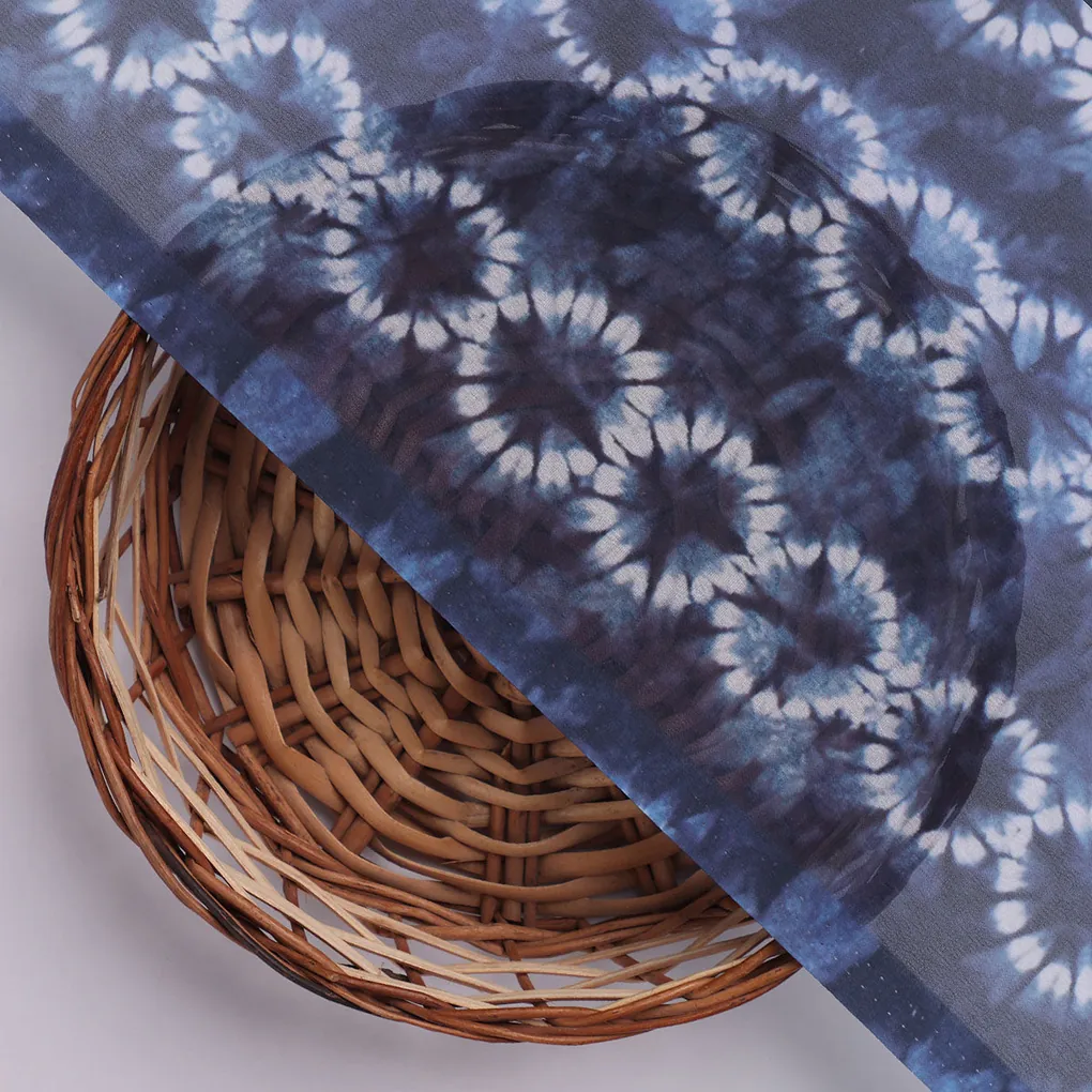 Shiny Watercolour Art With White Circle Digital Printed Fabric - Weightless - Image 3