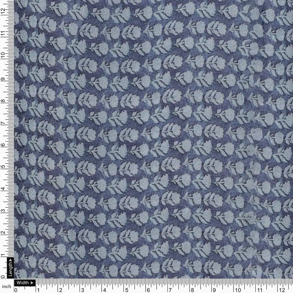 Simple Tiny Seamless Roses Digital Printed Fabric - Pure Muslin - Image 4
